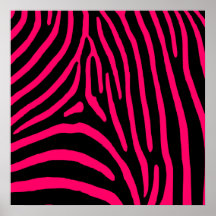 Shock rosazebra ränder affisch