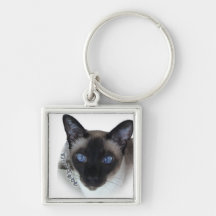 SIAMESE KATT - SLÅS BLÅTTÖGON NYCKELRINGAR