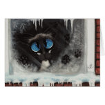 Siamese vintersnökatt vid det BiHrLe kortet