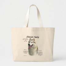 Siberian huskyhistoriedesign tote bag