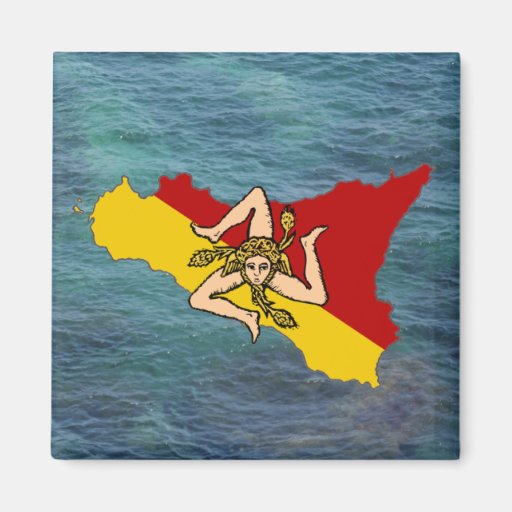 Sicily flagga & ömagnet kylskåpmagneter