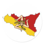 Sicily sjunker den Trinacria klistermärken