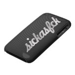 sickasfck! JDM-silverlogotyp med fauxkolfiber iPhone 3 Case-Mate Skydd