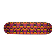 Sicksacken buktade linjer cirklar gul 70-tal för l skate board deck