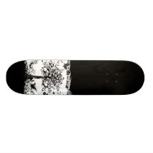Silhouette för svart- & vitträdfjäril skate board deck