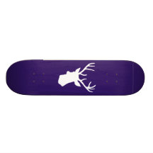 Silhouette för vithjorthuvud - lila skate board deck