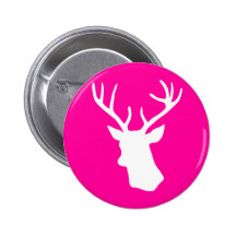 Silhouette för vithjorthuvud - shock rosa pins