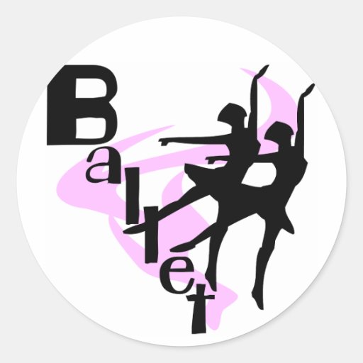 SilhouettebalettT-tröja och gåvor Runda Klistermärken