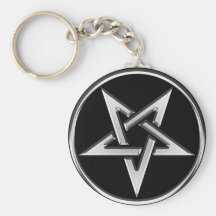 Silver inverterad Pentagram Nyckel Ring
