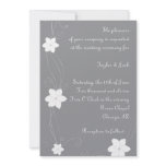 Silver Wedding Invite with White Flowers