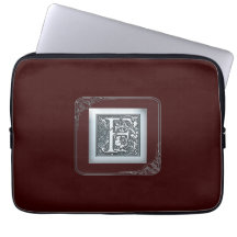 silverkrusidullmonogram - F Laptop Datorskydd