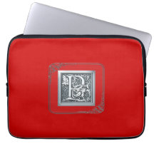 silverkrusidullmonogram - P Laptopskydd Fodral