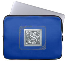 silverkrusidullmonogram - S Laptopskydd
