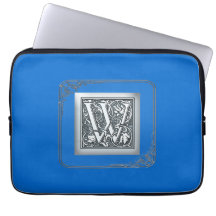 silverkrusidullmonogram - W Laptopskydd Fodral