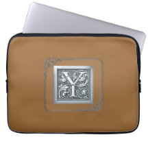 silverkrusidullmonogram - Y Laptop Datorfodral