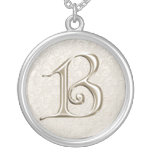 SilverMonogramhalsband - brev B