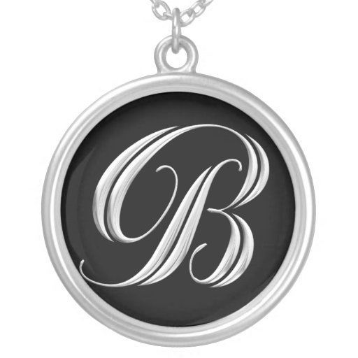 SilverMonogramhalsband - brev B