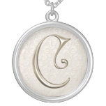 SilverMonogramhalsband - brev C