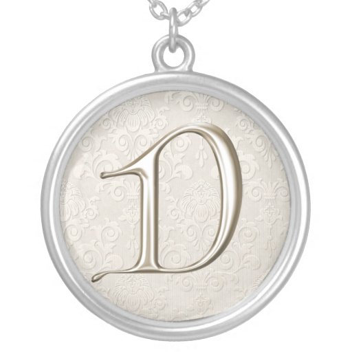 SilverMonogramhalsband - brev D
