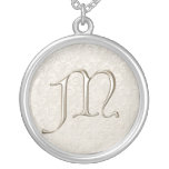 SilverMonogramhalsband - brev M