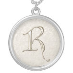 SilverMonogramhalsband - brev R