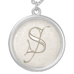 SilverMonogramhalsband - brev S