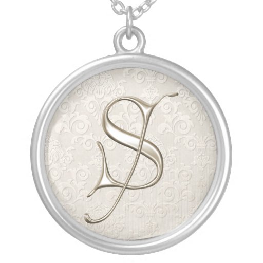 SilverMonogramhalsband - brev S