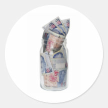Singapore valuta runda klistermärken