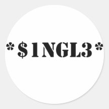 singel rund klistermärke