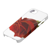 Singelröd ros med dagg tappar iPhone 5 Case-Mate skydd