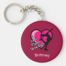 Singelskater, rosa - tillfoga din kända KeyChain Nyckelring
