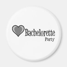 SingleHeart-BacheloretteParty-Blk Magnet För Kylskåp
