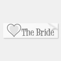 SingleHeart-Brud-Grå färg Bildekal