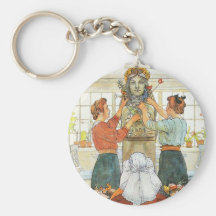 Sisters Decorating for Holiday Keychain