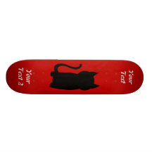 Sittande svart kattSilhouette. Skate Board Deck