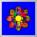Sixtiesflower power print