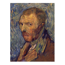 Själv-lemlästat gå i ax porträtt - Van Gogh Vykort