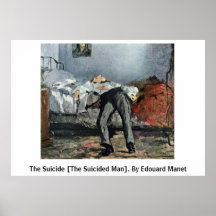 Självmordet [den Suicided manen]. Vid Edouard Mane Affisch