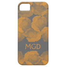 Sjaskig och chic persikachroma steg blommonogramen iPhone 5 cover