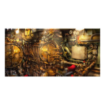 Sjö- Steampunk - - torpedrummet Fotokort