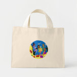 Sjöjungfruar i hav med delfintoto hänger lös tote bags