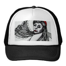 SjöjungfruElise svart & konst & design för W Crick Baseball Hat