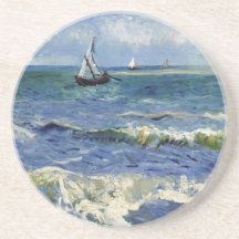 Sjölandskap på Saintes Maries - Vincent Van Gogh Underlägg För Glas