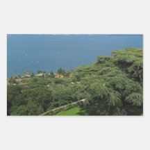 Sjön panorama- Bracciano beskådar Retangel Klistermärken