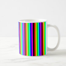 sju färgremsor kaffe muggar