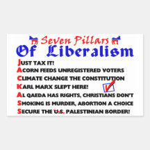 Sju pelare av Liberalism Klistermärken