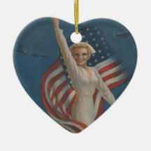 Sjuksköterska för armé WW2 för vintage patriotisk  Juldekoration