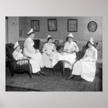 Sjuksköterskor på Tea, tidiga 1900s Posters