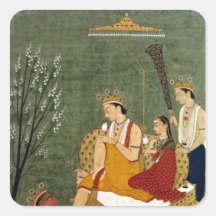 Sjunde Incarnation av Vishnu som Rama-Chandra Fyrkantiga Klistermärken