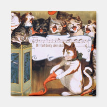 Sjungande katter vintagekylmagnet kylskåpmagneter
